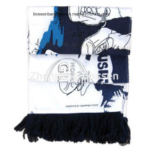 Custom Made Logo Printed Cotton Long Promotional Match Cheering Headband Football Scarf